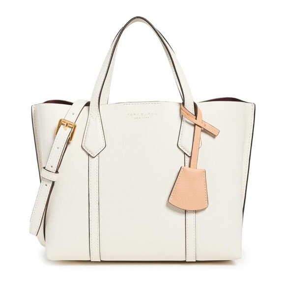Tory Burch Perry Small Leather Tote – New Ivory - Picture 1 of 8